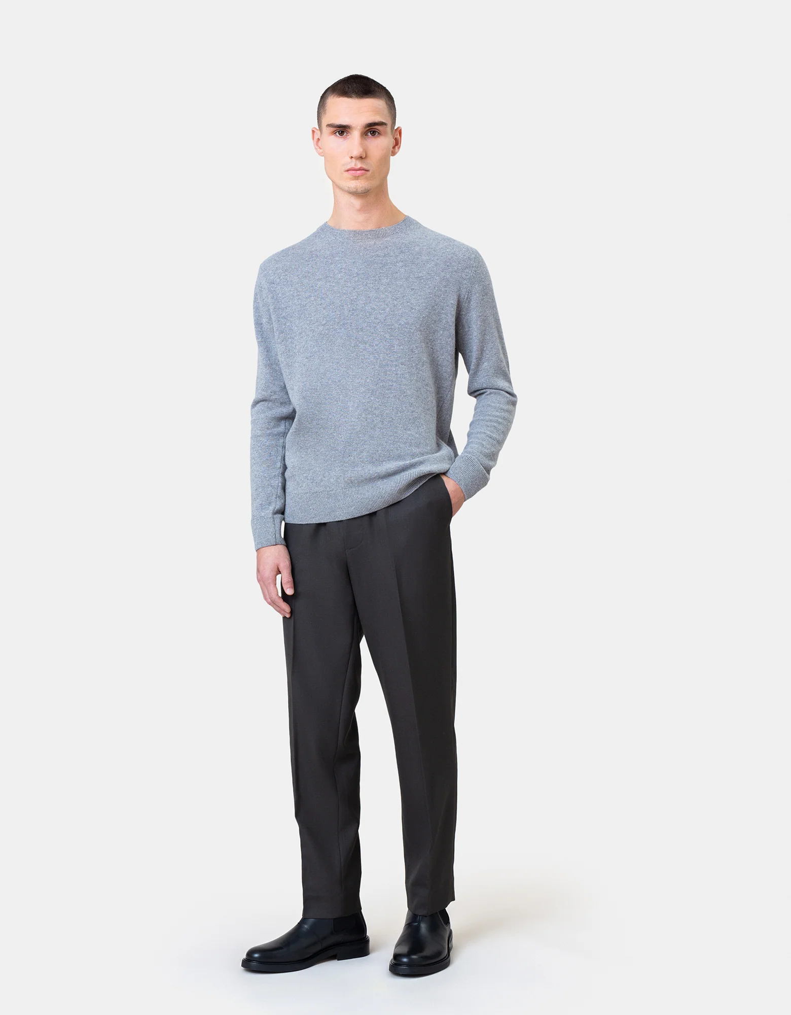 Light Merino Wool Crew - Burned Yellow - Image 3