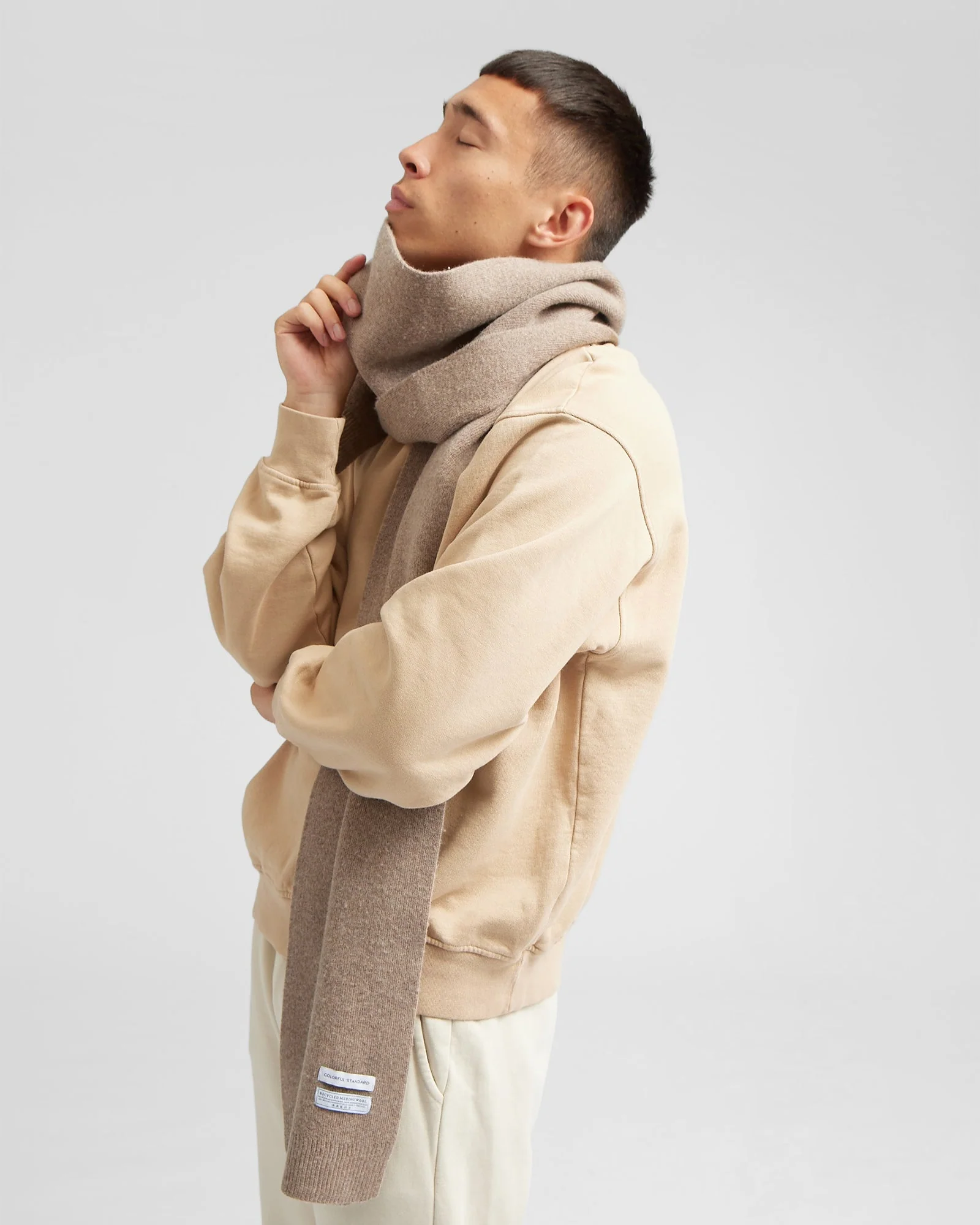 Merino Wool Scarf - Honey Beige - Image 2