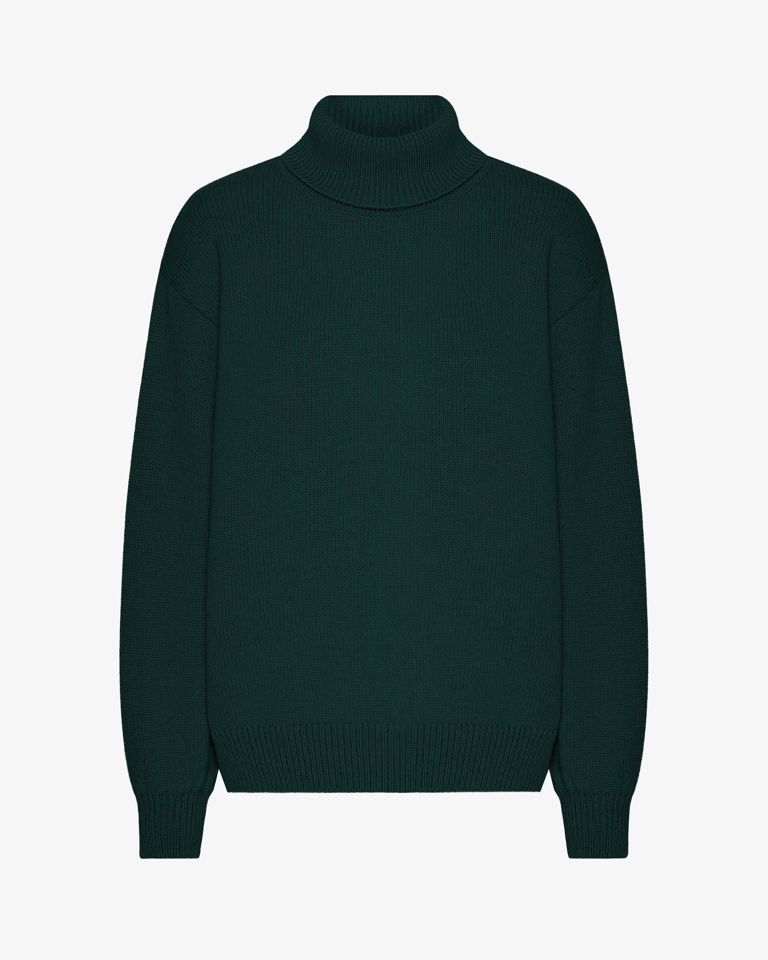 Merino Wool Turtleneck - Emerald Green