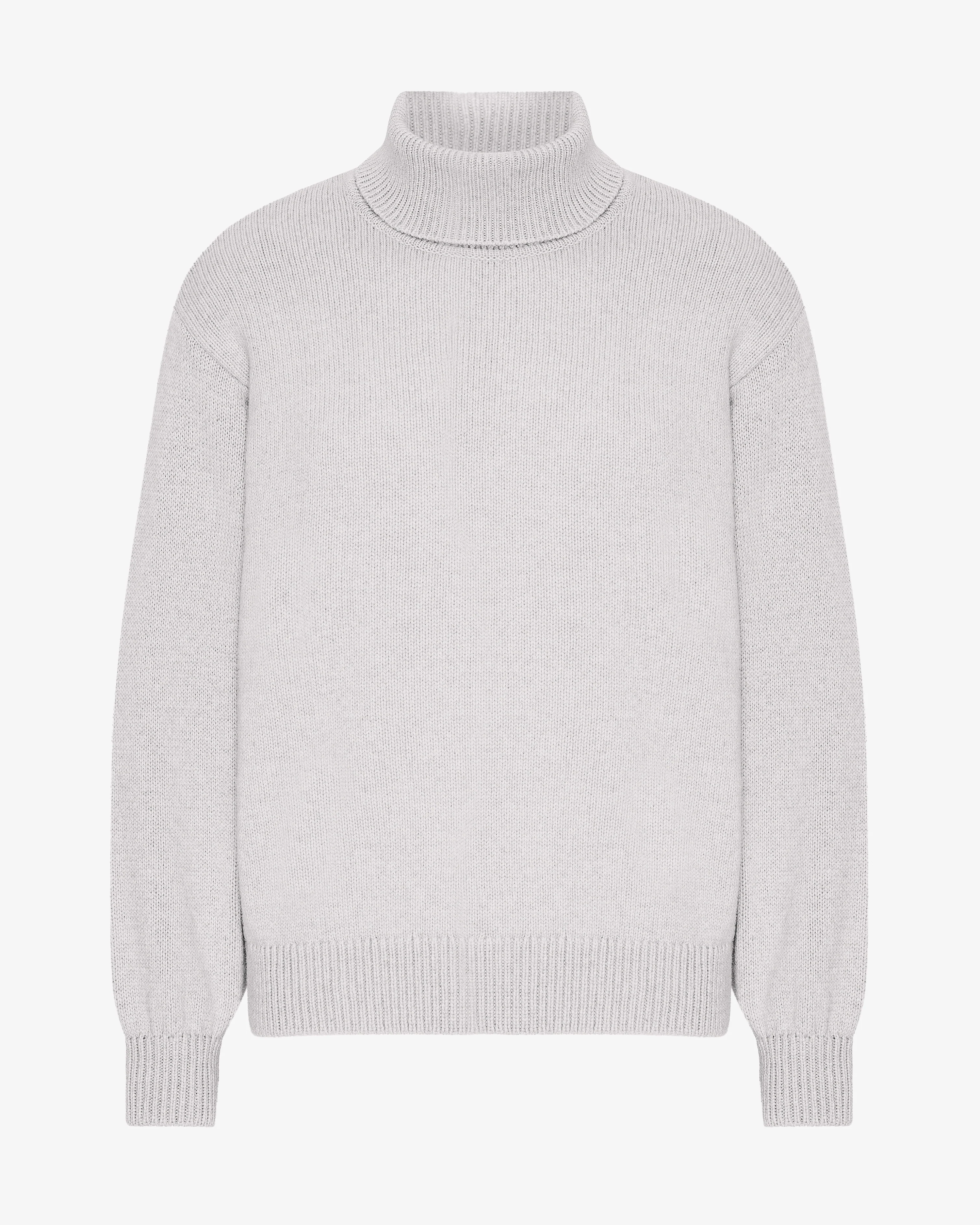 Merino Wool Turtleneck - Snow Melange