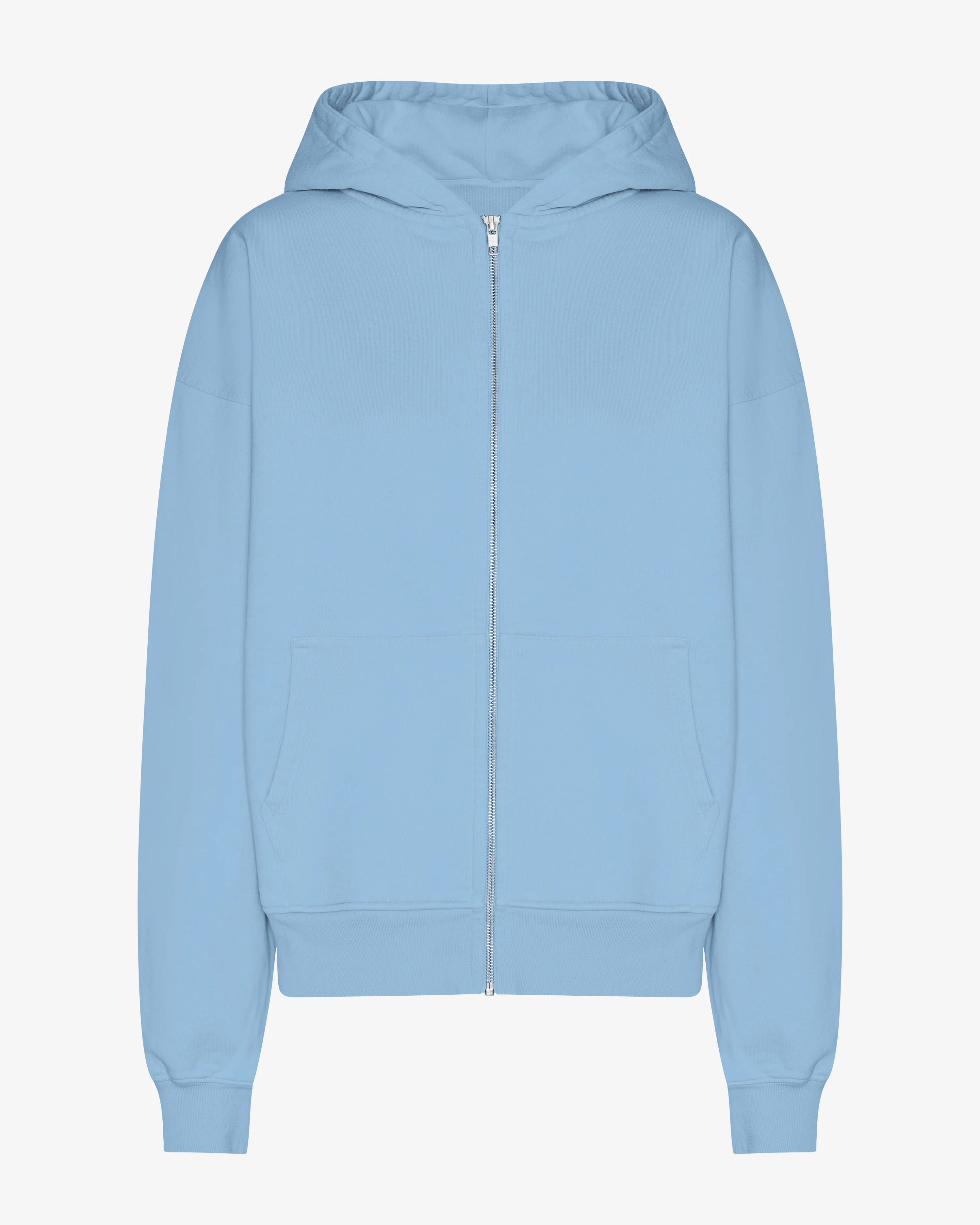Organic Oversized Zip Hood - Seaside Blue