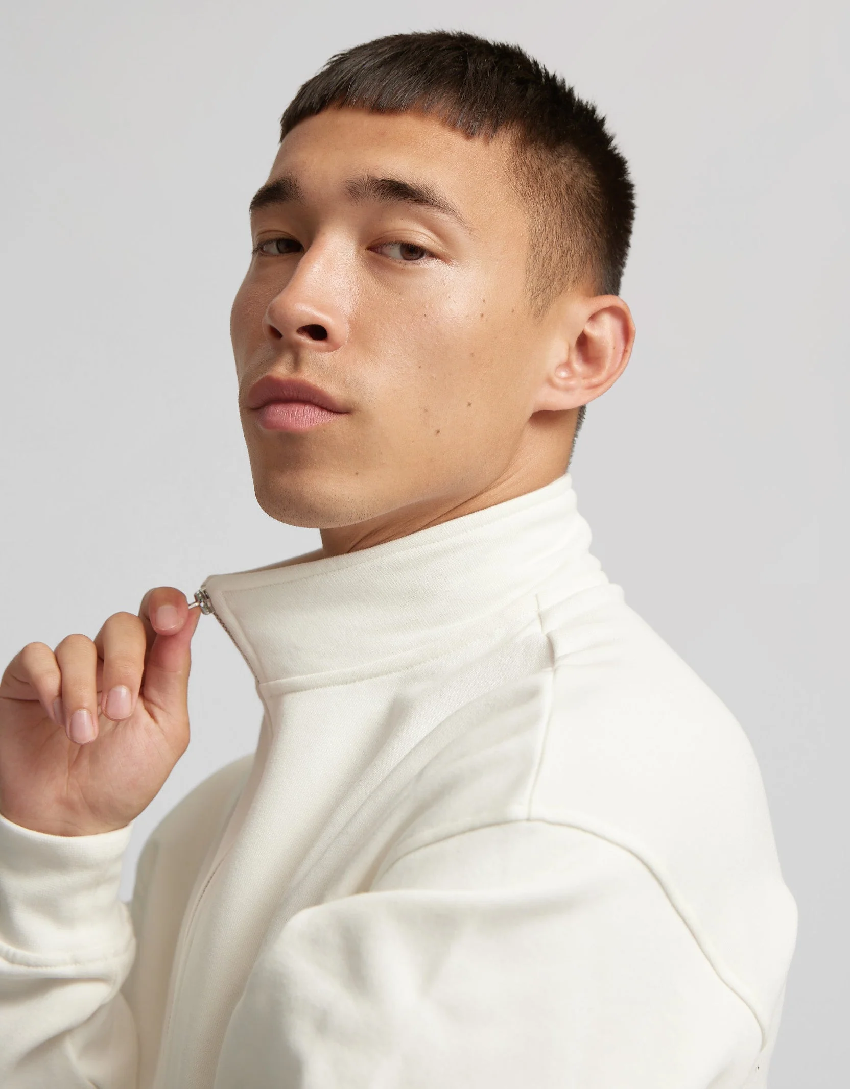 Organic Quarter Zip - Misty Brown - Image 2