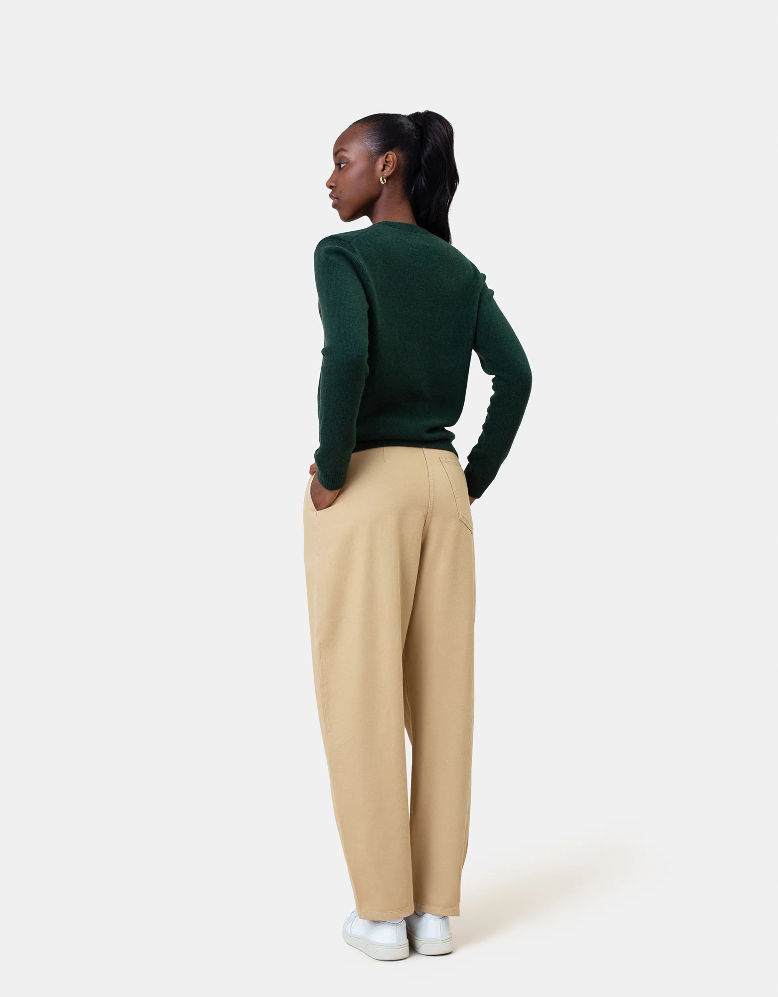 Women Classic Merino Wool Crew - Scarlet Red - Image 4